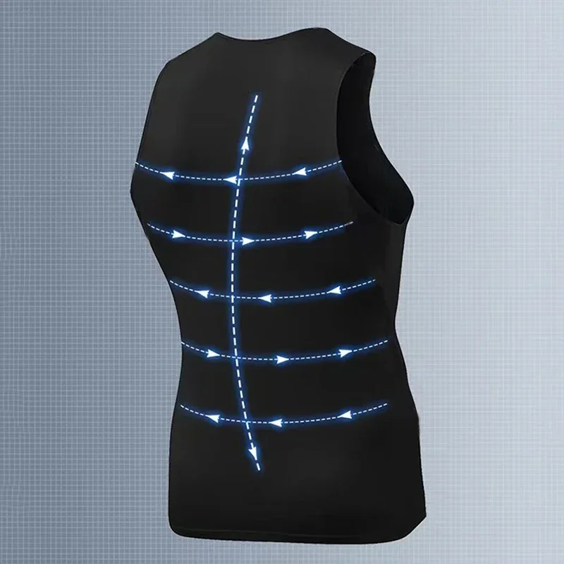 Men's Summer Running Vest Sleeveless Shirt Gym Clothing Sports Leisure Milk Silk Tight Elastic Breathable Slim Fitness Tank Tops
