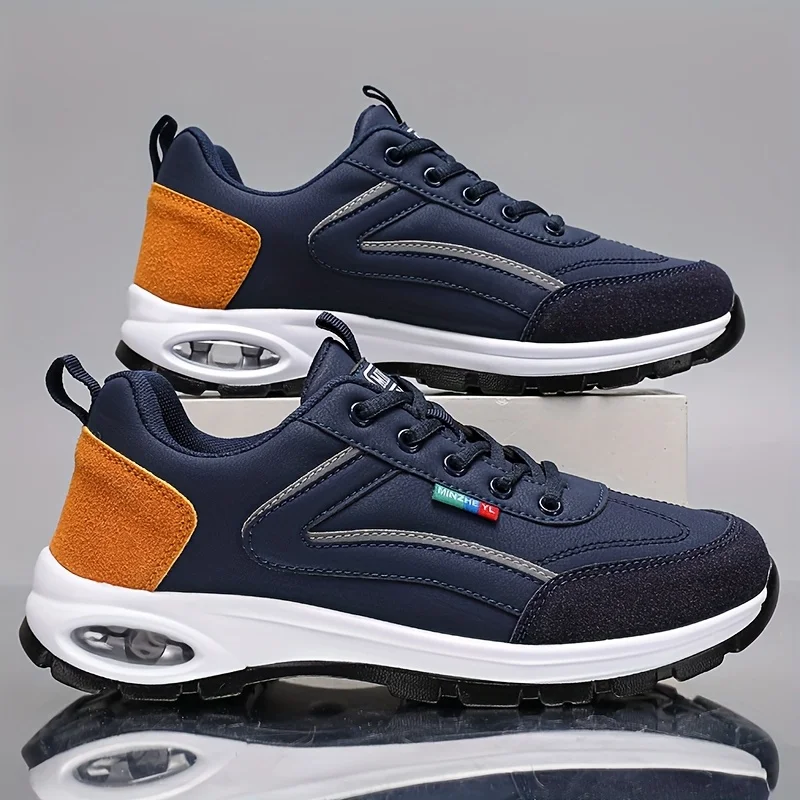 Men's Trendy Sports Shoes Lightweight Breathable Modern Non Slip Shoes Suede Detailing Outdoor Stylish Daily Wear Men Sneakers
