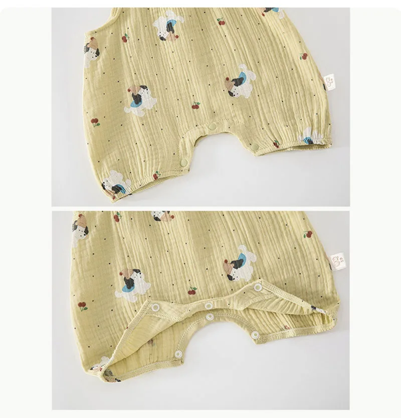 2026 Summer Baby Rompers 0-24M Cartoon Dogs Girls One Piece Cute Infant Strapless Jumpsuit Sweet Toddler Clothes