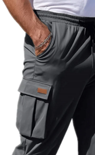 2026 new men's workwear pants, European and American men's loose straight casual pants, men's workwear pocket pants