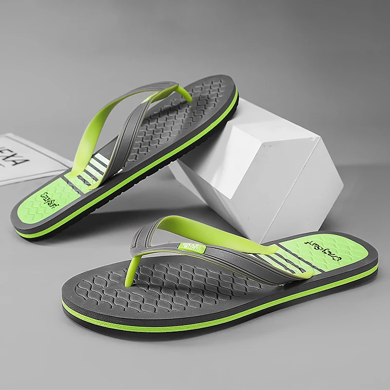 Summer Mens Slippers Breathable Slip on Flip Flops Outdoor Non-slip Beach Shoes Casual Sandals Clogs Indoor Home Bathroom Slides