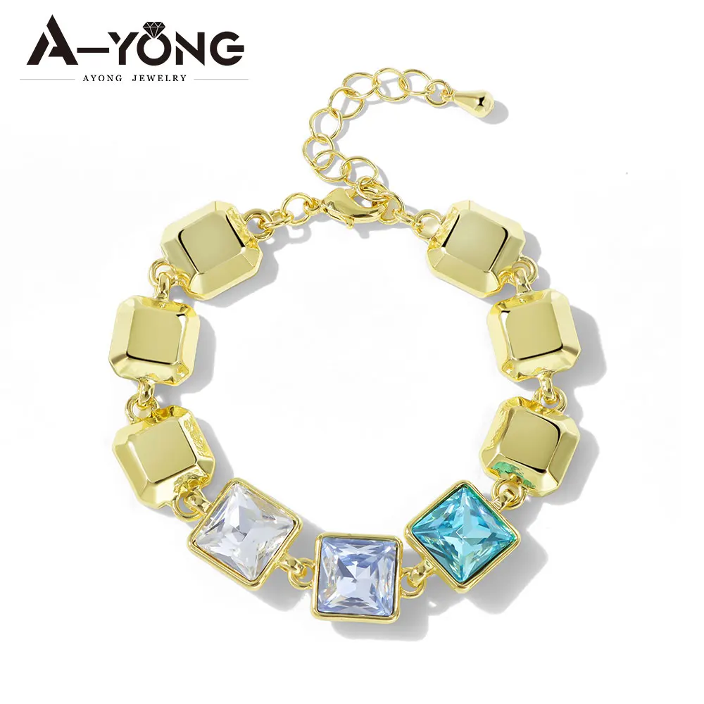 Original Charm Colored Crystal Jewelry Bracelet Earrings High Quality Natural Stone Women Fine Jewelry for Party Gifts