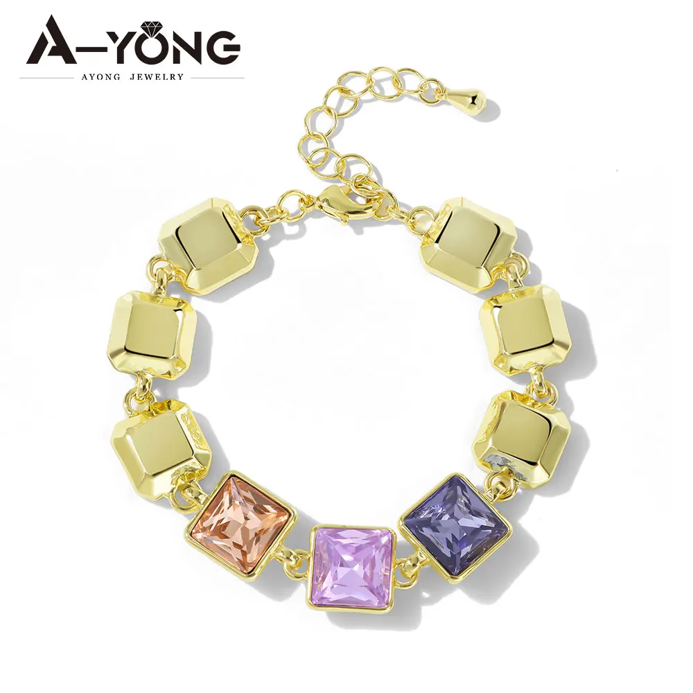 Original Charm Colored Crystal Jewelry Bracelet Earrings High Quality Natural Stone Women Fine Jewelry for Party Gifts
