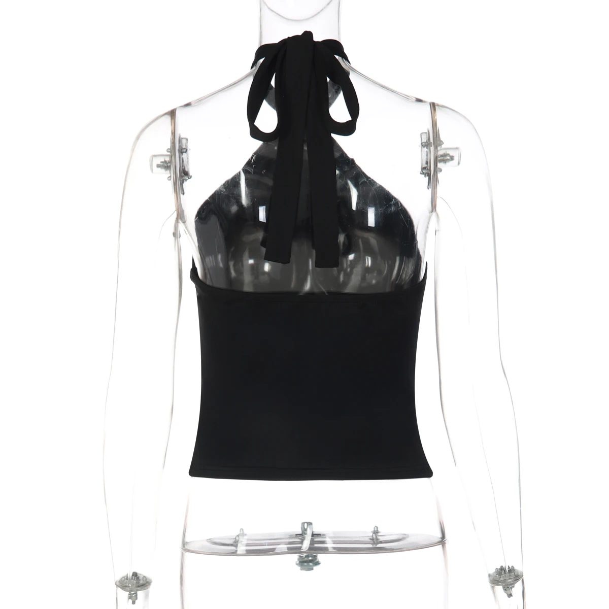 Dulzura Halter Backless Lace Up Slim Fit Metal Button Tank Top Women'S Vintage Casual Versatile Y2K Top Party Club Summer Outfit