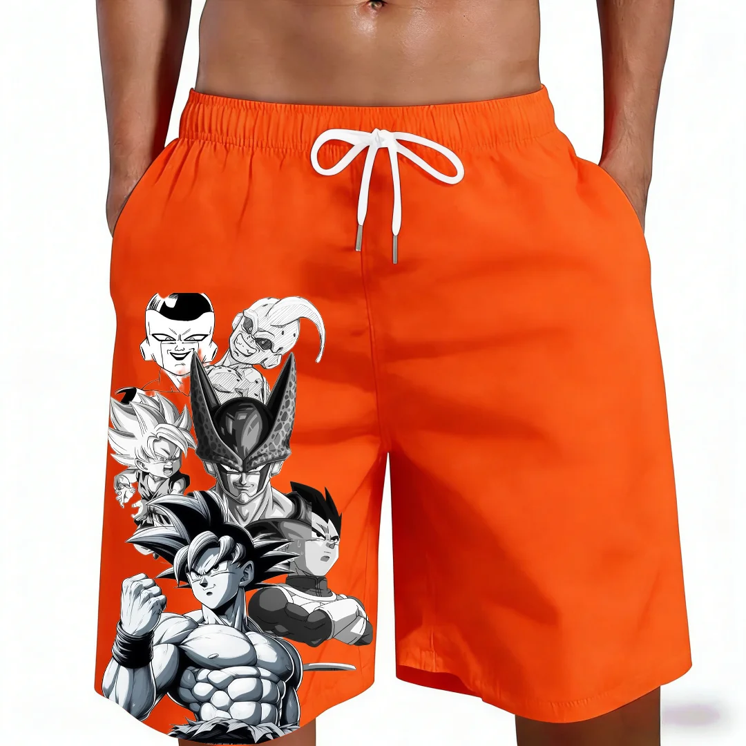 2026 Hot Anime Dragon Ball Goku Vegeta Cell Frieza Buu Group Print Men Kids Matching Shorts Casual Family Matching Outfits Sport