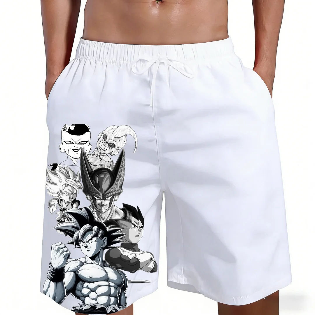 2026 Hot Anime Dragon Ball Goku Vegeta Cell Frieza Buu Group Print Men Kids Matching Shorts Casual Family Matching Outfits Sport