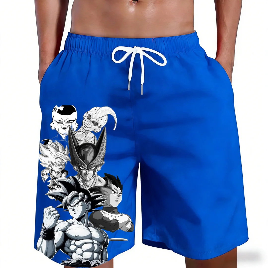2026 Hot Anime Dragon Ball Goku Vegeta Cell Frieza Buu Group Print Men Kids Matching Shorts Casual Family Matching Outfits Sport