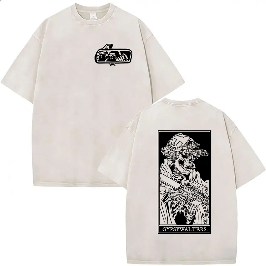 2026 Hot Sale Forward Observations Group Vintage Washed T Shirt Men's Classic Skeleton Punk Graphic Oversized T-shirt Streetwear