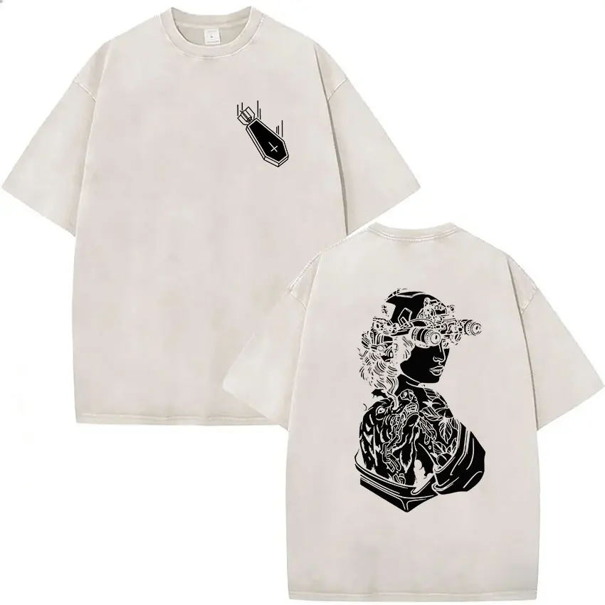 2026 Hot Sale Forward Observations Group Vintage Washed T Shirt Men's Classic Skeleton Punk Graphic Oversized T-shirt Streetwear