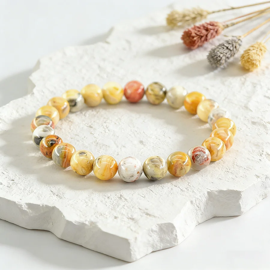 Fashion Natural Tourmaline Chalcedony Beads Stone Bracelet Women Strad Jewelry for Women Reiki Healing Energy Yoga Meditation
