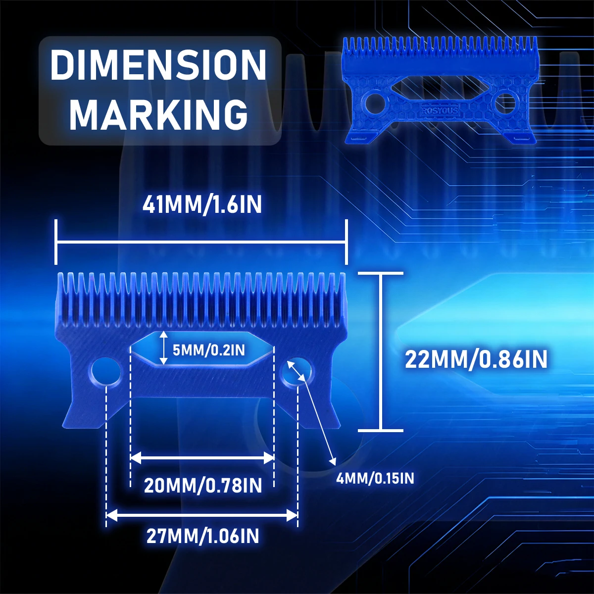 Zircon Long Teeth PHANTECHO Moving Blade Professional Clipper CRUNCH Replacement for JUCAI JC06 8148 V003 R66 Madeshow Wmark VGR