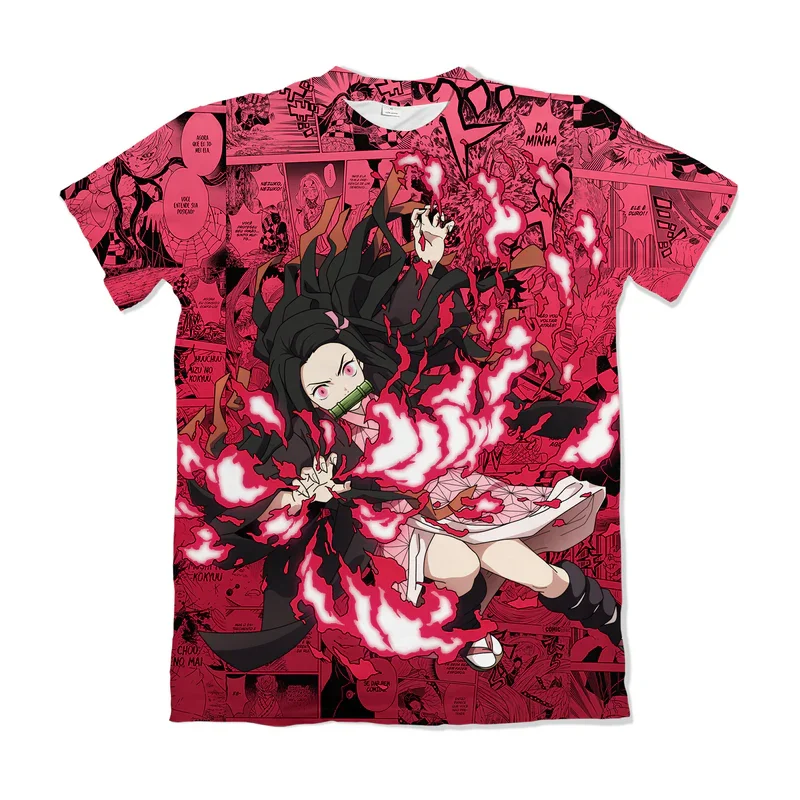 Multiple 3D Printed Demon Slayer T-shirts for Adults and Children, Wear Your Bonds on Your Body, Shorts for Friends