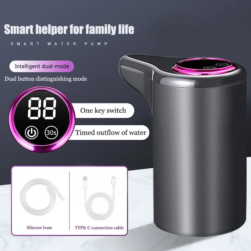 Electric Water Pump, Intelligent Household Bottled Purified Water Automatic Water Dispenser, USB Charging