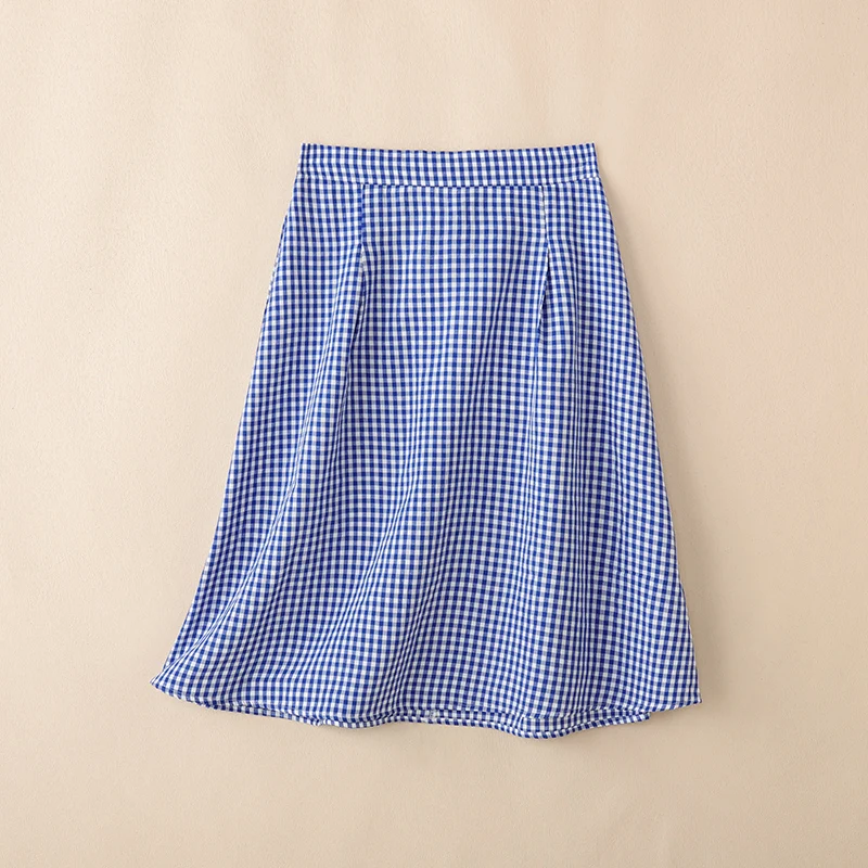 2026 Summer Elastic Waist Plaid Midi Skirt ZANZEA Elegant Women Work OL Skirts Stylish A-line Jupes Casual Holiday Faldas Saia