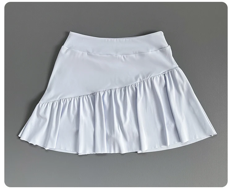 Women High Waist Ruffle Athletic Skort Built-in Liner Shorts Quick Dry Breathable Tennis Fitness Running Workout Sports Skirt
