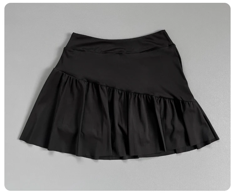 Women High Waist Ruffle Athletic Skort Built-in Liner Shorts Quick Dry Breathable Tennis Fitness Running Workout Sports Skirt