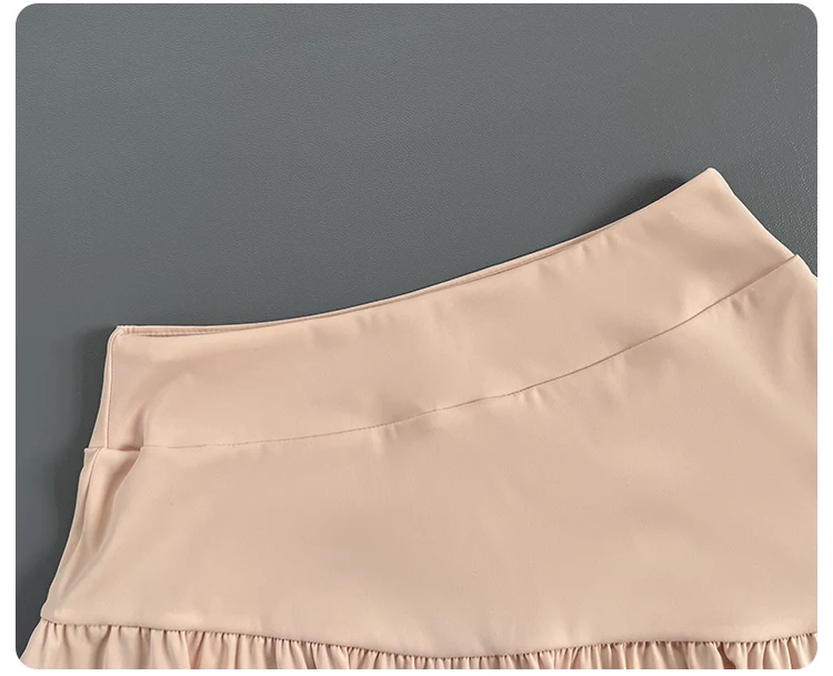 Women High Waist Ruffle Athletic Skort Built-in Liner Shorts Quick Dry Breathable Tennis Fitness Running Workout Sports Skirt