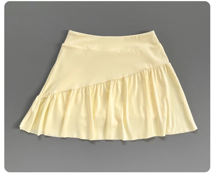 Women High Waist Ruffle Athletic Skort Built-in Liner Shorts Quick Dry Breathable Tennis Fitness Running Workout Sports Skirt