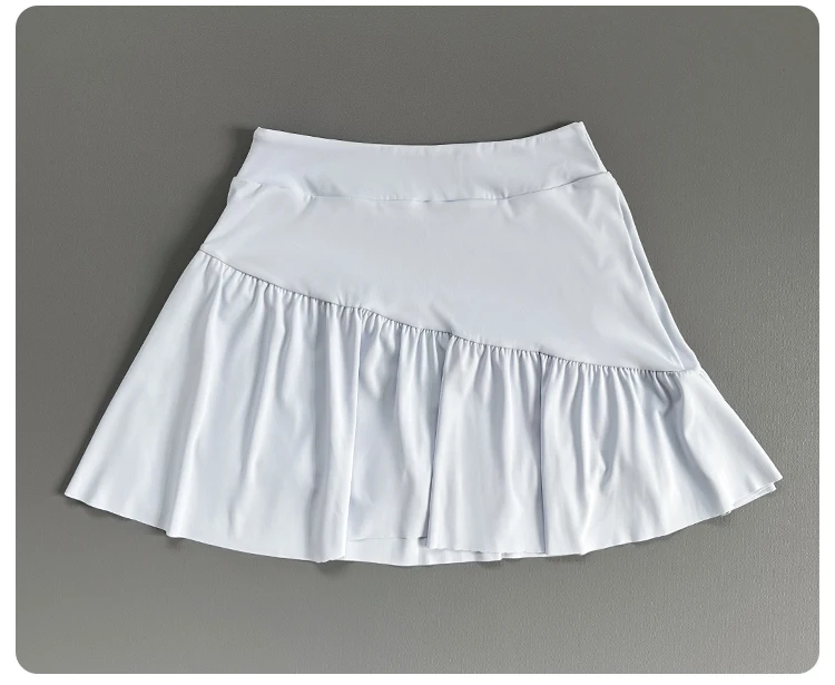 Women High Waist Ruffle Athletic Skort Built-in Liner Shorts Quick Dry Breathable Tennis Fitness Running Workout Sports Skirt