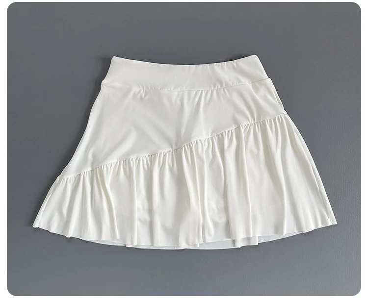 Women High Waist Ruffle Athletic Skort Built-in Liner Shorts Quick Dry Breathable Tennis Fitness Running Workout Sports Skirt