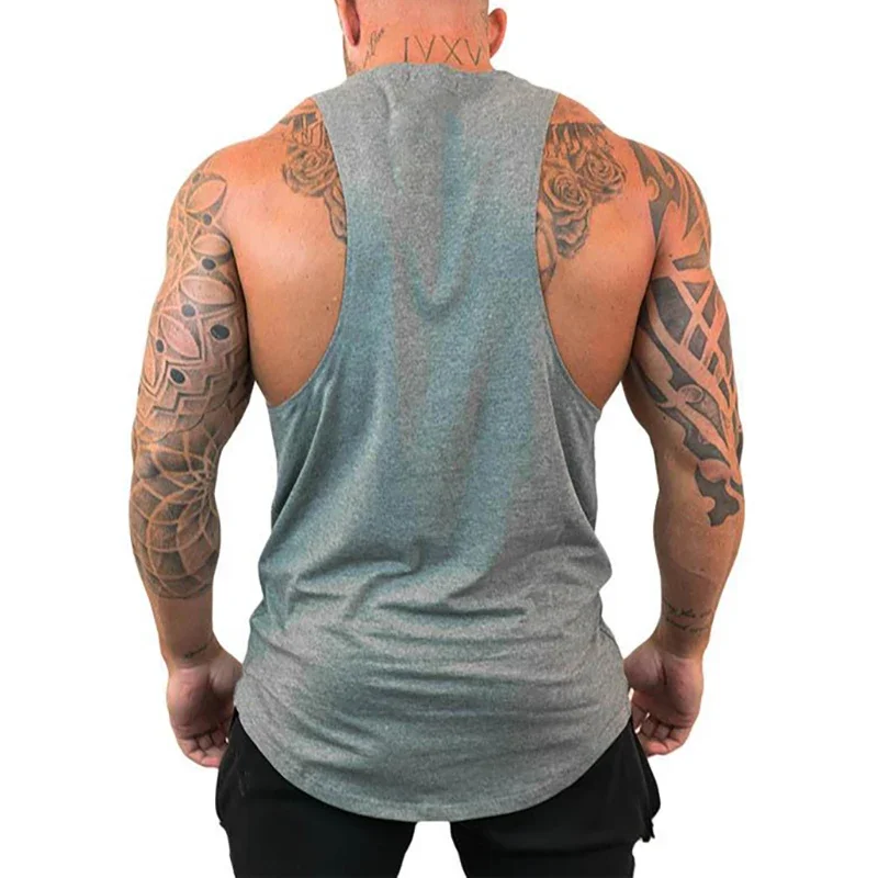 Summer Breathable Running Vests Gym Fitness Cotton Tank Tops Casual Hip Hop Sleeveless T-shirts Mens Bodybuilding Loose Clothing