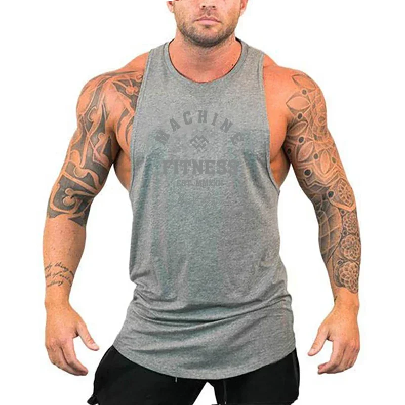 Summer Breathable Running Vests Gym Fitness Cotton Tank Tops Casual Hip Hop Sleeveless T-shirts Mens Bodybuilding Loose Clothing