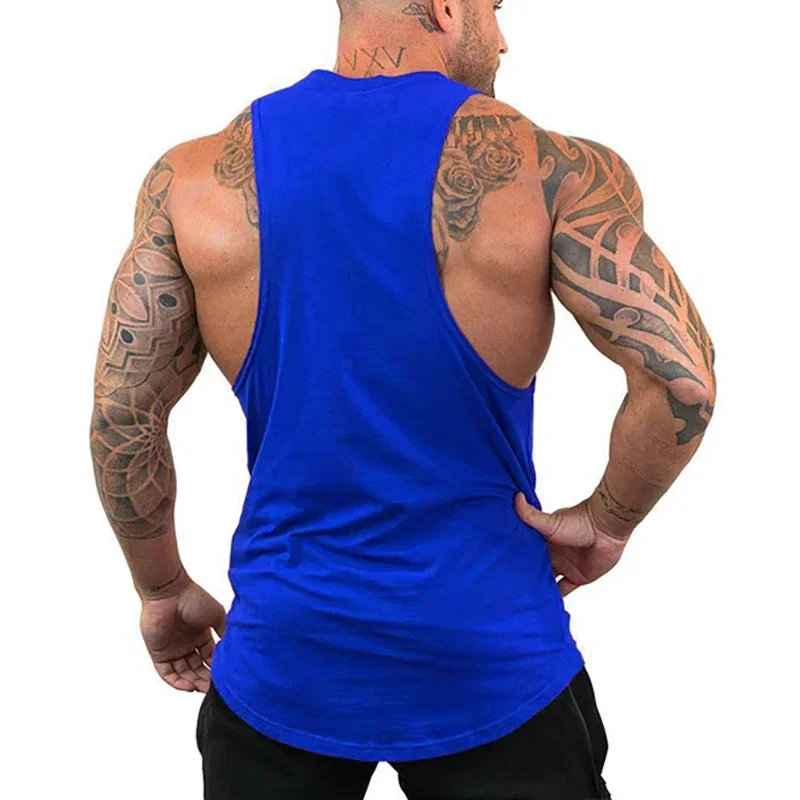 Summer Breathable Running Vests Gym Fitness Cotton Tank Tops Casual Hip Hop Sleeveless T-shirts Mens Bodybuilding Loose Clothing