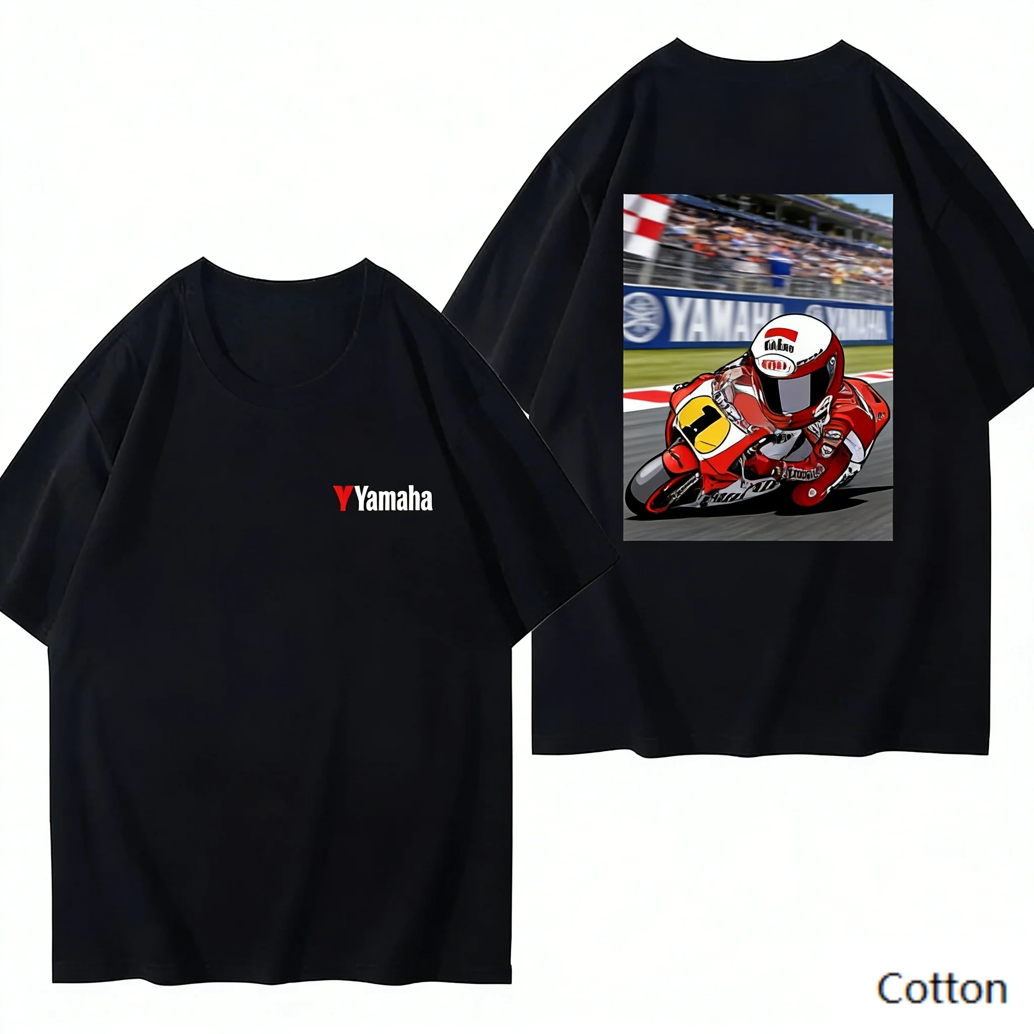 Trend Personality YAMAHA Minimalist Tuning Fork Logo Cotton Tee Unisex Motorcycle Enthusiast Casual Fashion Top