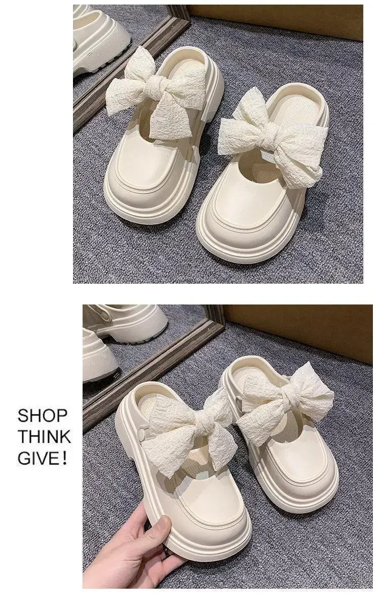 2026 New EVA Women's Bowknot Slippers Summer Soft Outdoor Lightweight Casual Sandals Slippers Plus Non-slip Beach Shoes Women's