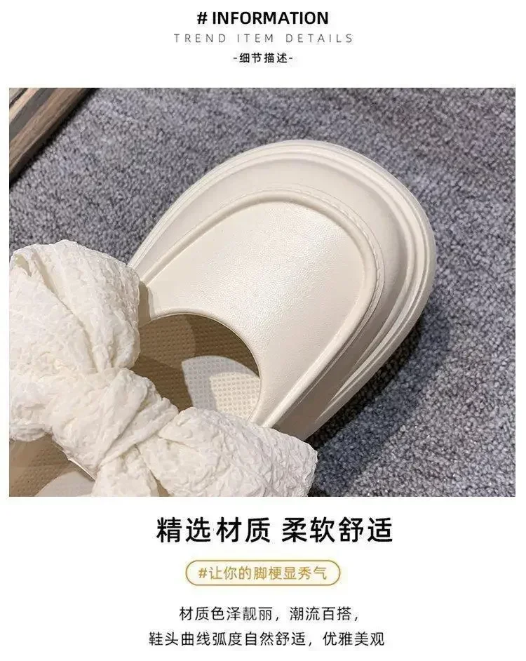 2026 New EVA Women's Bowknot Slippers Summer Soft Outdoor Lightweight Casual Sandals Slippers Plus Non-slip Beach Shoes Women's