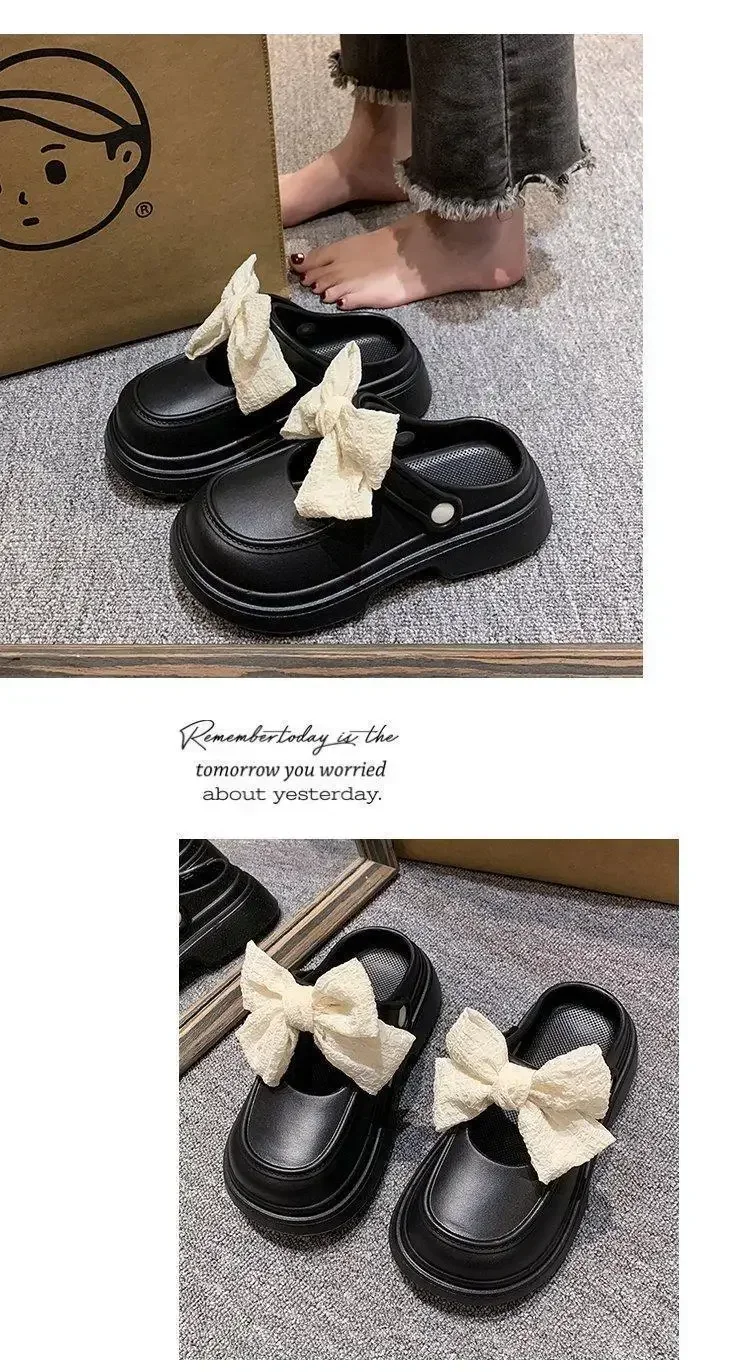2026 New EVA Women's Bowknot Slippers Summer Soft Outdoor Lightweight Casual Sandals Slippers Plus Non-slip Beach Shoes Women's