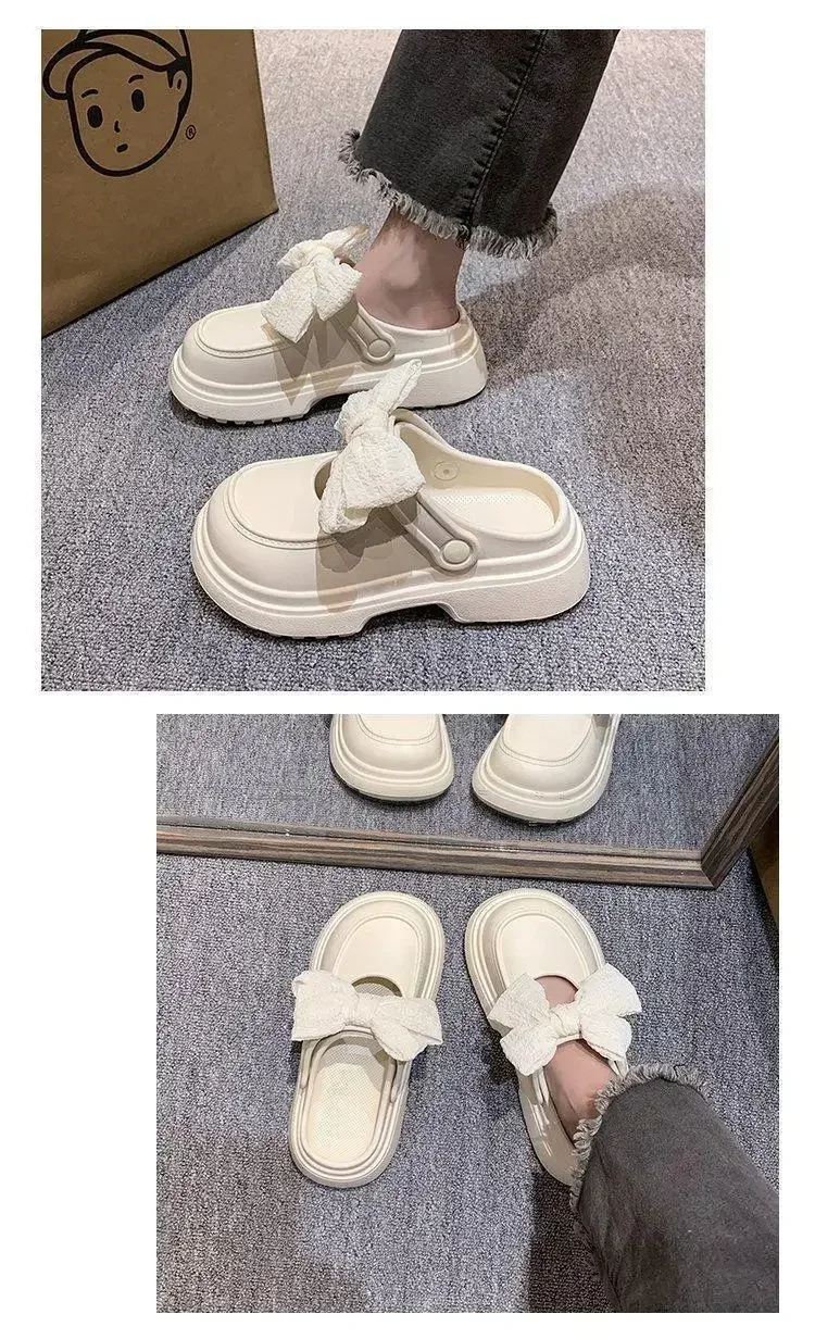 2026 New EVA Women's Bowknot Slippers Summer Soft Outdoor Lightweight Casual Sandals Slippers Plus Non-slip Beach Shoes Women's