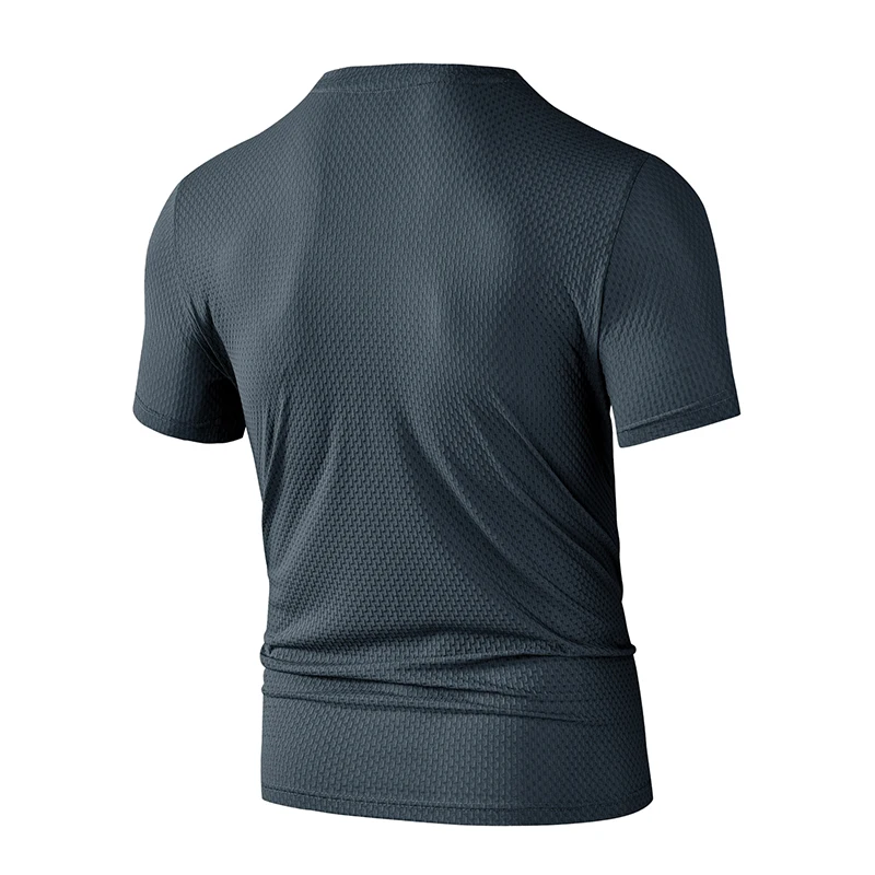 Premium Men's Business Casual V Neck T-Shirt Ice Silk Lightweight Breathable Summer Tops