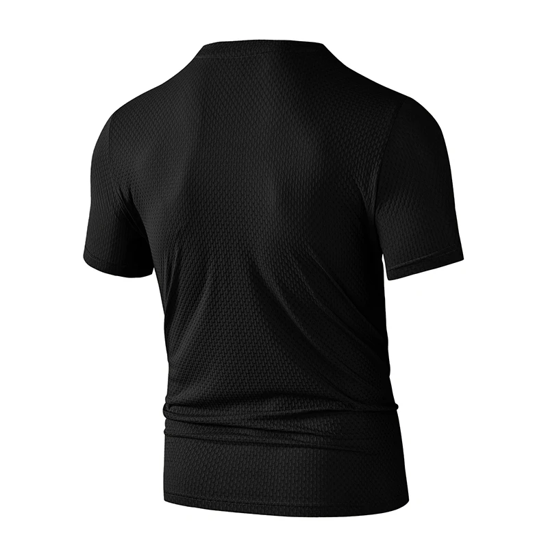 Premium Men's Business Casual V Neck T-Shirt Ice Silk Lightweight Breathable Summer Tops
