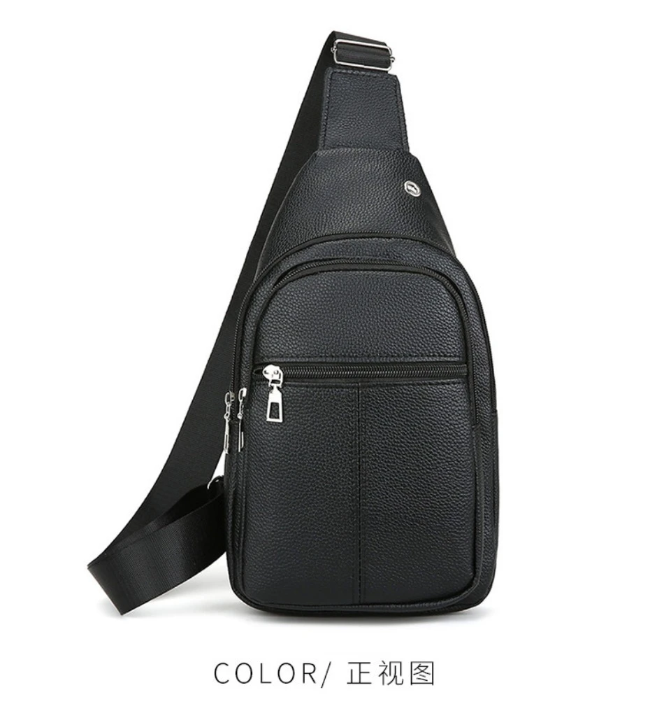 New Soft Leather Shoulder Bag Large Capacity Business Versatile Fashion Crossbody Bag PU Texture Commuter Men's Chest Bag