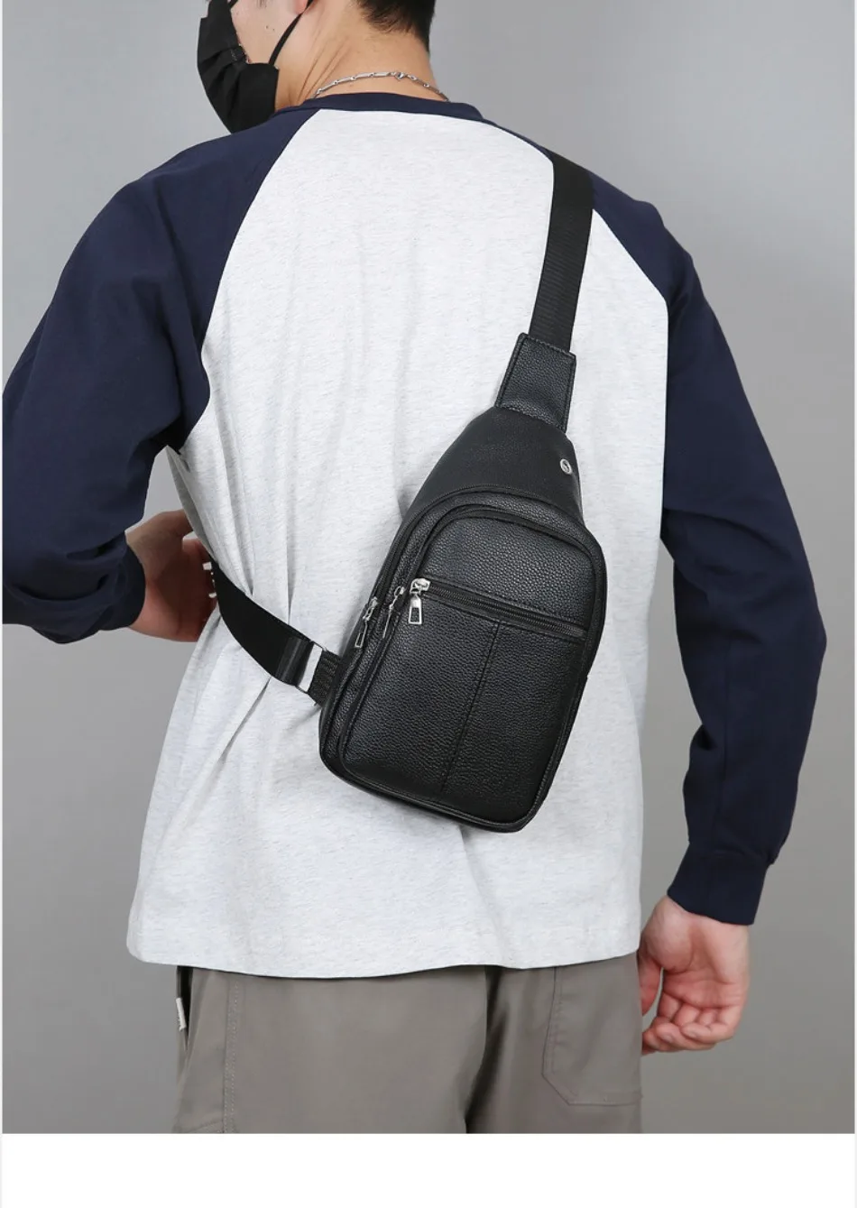 New Soft Leather Shoulder Bag Large Capacity Business Versatile Fashion Crossbody Bag PU Texture Commuter Men's Chest Bag