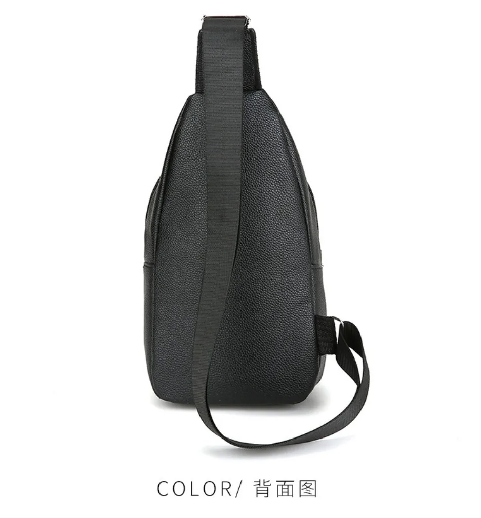 New Soft Leather Shoulder Bag Large Capacity Business Versatile Fashion Crossbody Bag PU Texture Commuter Men's Chest Bag