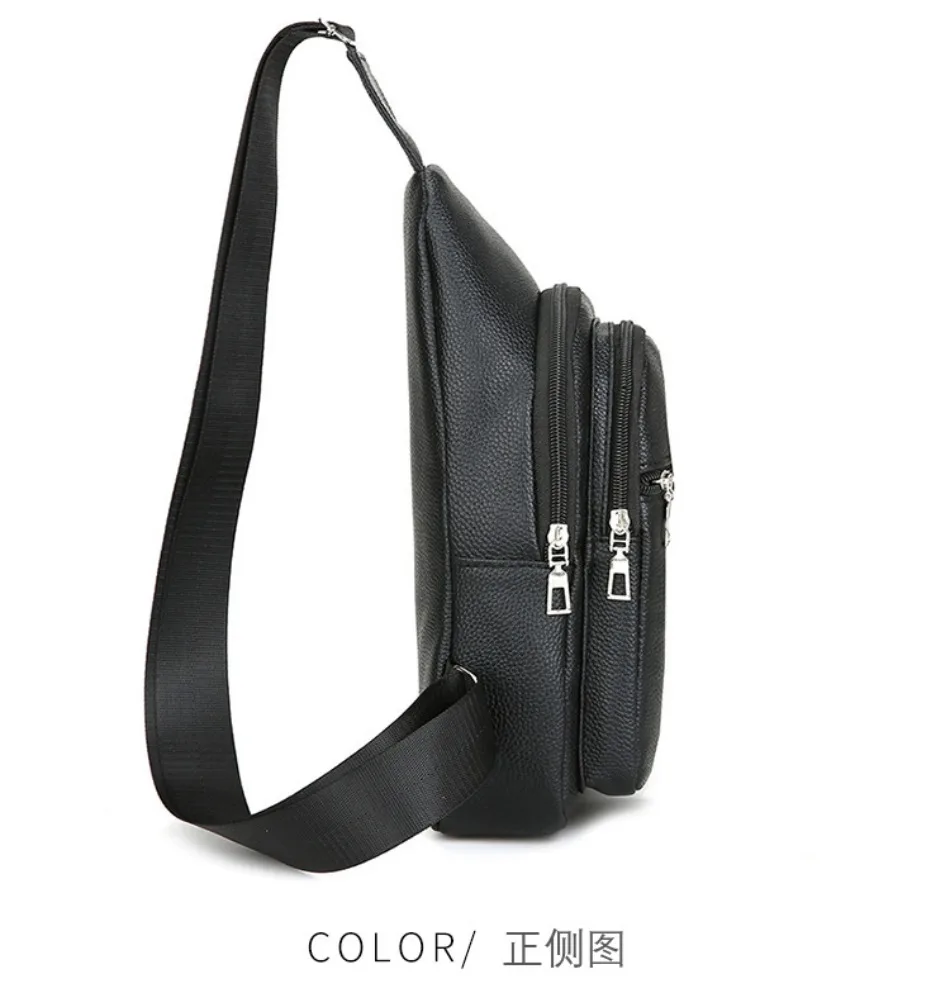 New Soft Leather Shoulder Bag Large Capacity Business Versatile Fashion Crossbody Bag PU Texture Commuter Men's Chest Bag