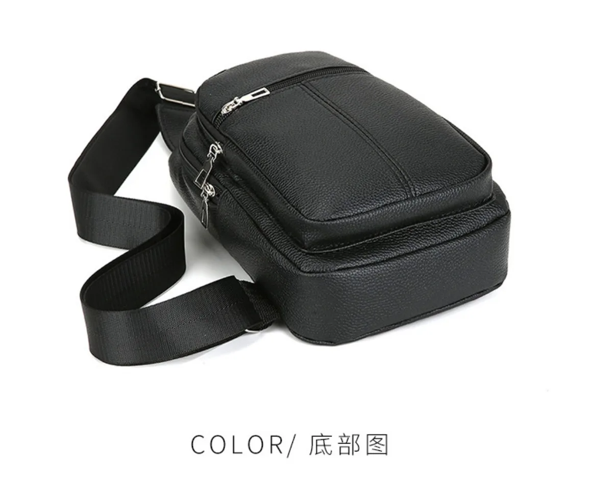 New Soft Leather Shoulder Bag Large Capacity Business Versatile Fashion Crossbody Bag PU Texture Commuter Men's Chest Bag