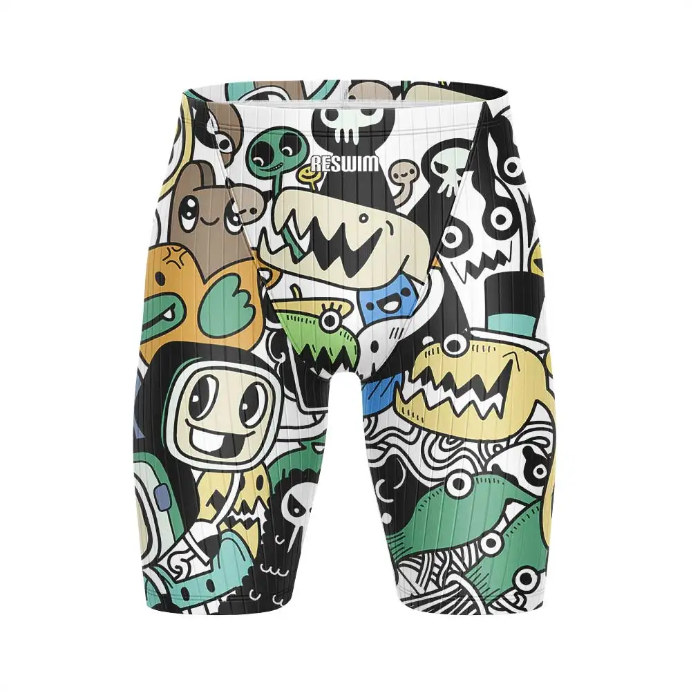 Summer Endurance Athletic Training Swimsuit Men's Swim Jammer Shorts Beach Swimming Trunks Swimwear Jammers Tights Surfing Pants