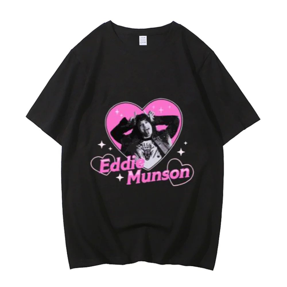 Eddie Munson cotton t shirt men streetwear Classic Punk Gothic t shirt University streetwear Pop Culture Psychedelic graphic