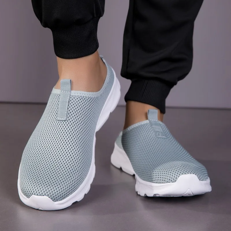 Men Casual Shoes Slip-On Half Slippers Running Shoes Men Plus Size Sport Shoes Lightweight Comforty Breathable Walking Sneakers