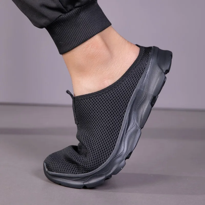 Men Casual Shoes Slip-On Half Slippers Running Shoes Men Plus Size Sport Shoes Lightweight Comforty Breathable Walking Sneakers