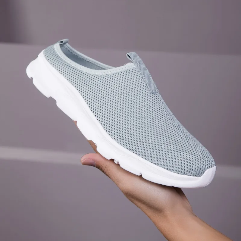 Men Casual Shoes Slip-On Half Slippers Running Shoes Men Plus Size Sport Shoes Lightweight Comforty Breathable Walking Sneakers