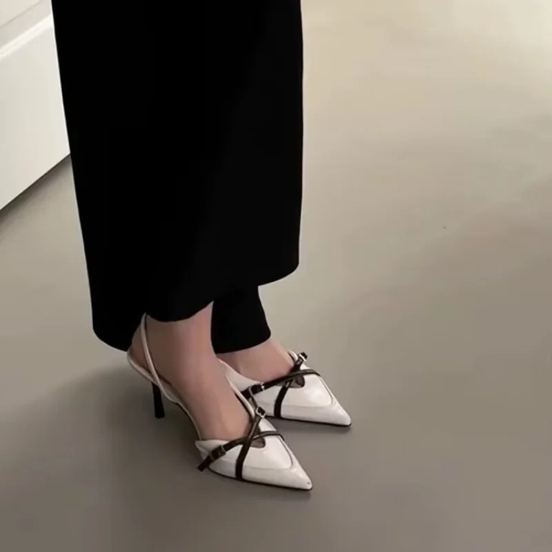 High-quality Baotou platform highheeled shoes Summer fashionable pointed-toe elegant cross-strap fine-heeled sandals Sizes 35-42