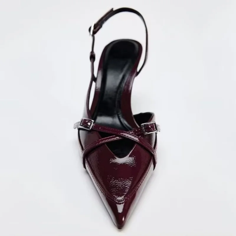 High-quality Baotou platform highheeled shoes Summer fashionable pointed-toe elegant cross-strap fine-heeled sandals Sizes 35-42