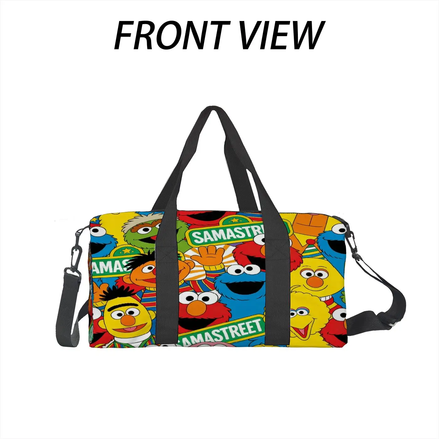 Trendy Sesame Street Luggage Bag Crossbody Handheld Travel Bag Sports Gym Bag