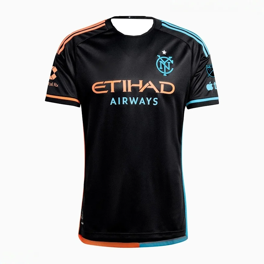 NYCFC 2026 All Nations Kit Men's Soccer Shirt MLS Football Jersey Fan Version Blue Geometric Pattern Kit Summer T Shirts