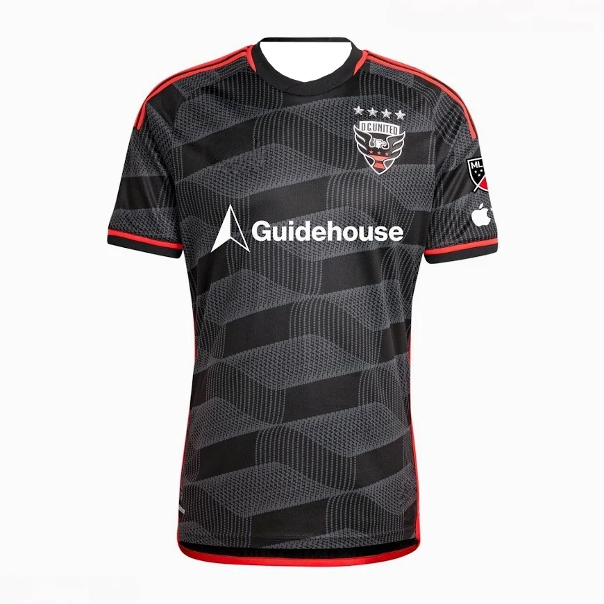 DC United Home Jersey 2026 New Men's Soccer Shirt Guidehouse Sponsor MLS Football Jersey Fan Version Black Red Kit