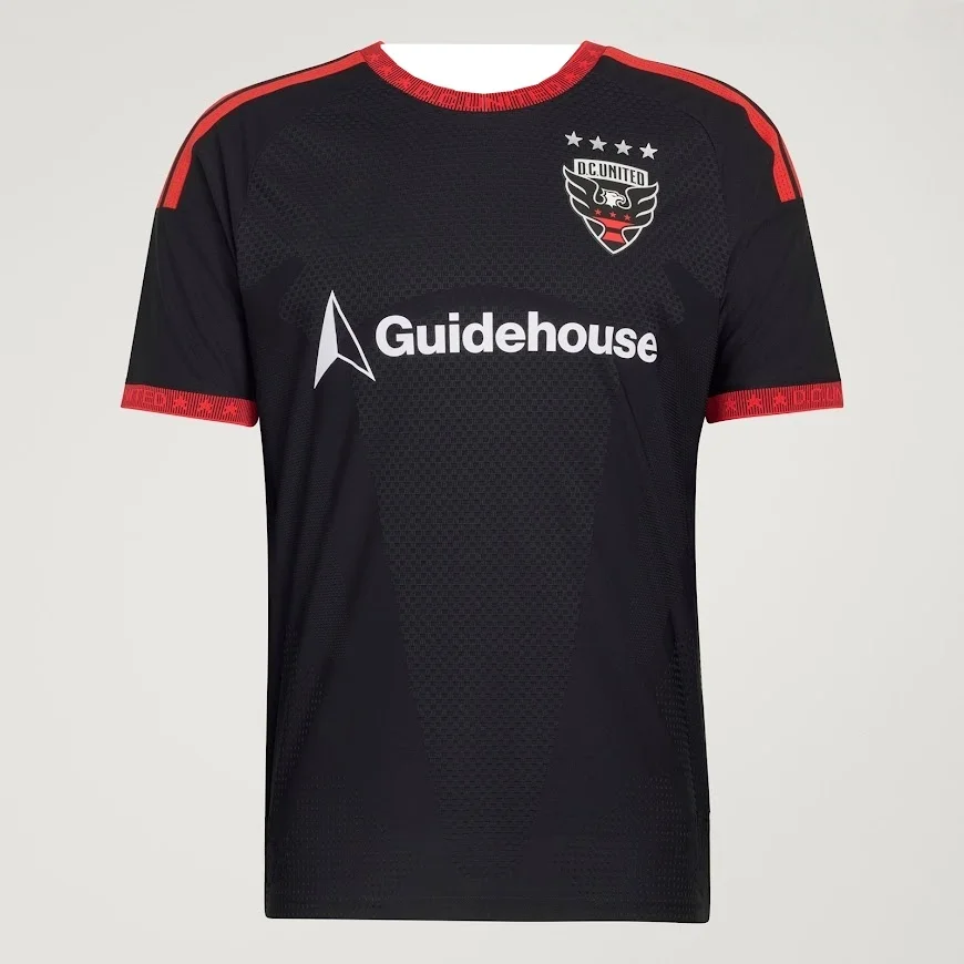DC United Home Jersey 2026 New Men's Soccer Shirt Guidehouse Sponsor MLS Football Jersey Fan Version Black Red Kit